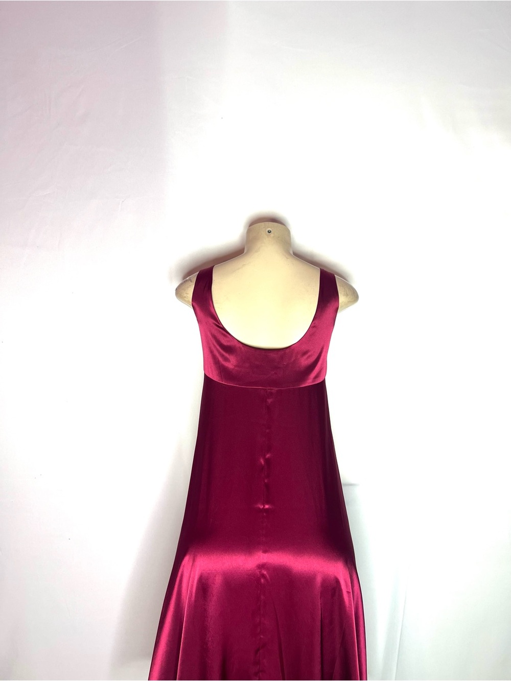 NEW YORK & CO DEEP Red Satin Sleeveless Swing dress Sz 10 - Picture 4 of 4